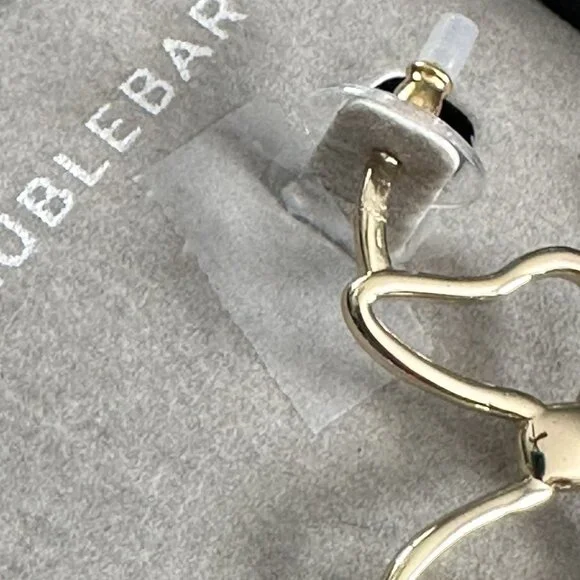 BaubleBar Minnie Mouse Silhouette Gold Tone Hoop Earrings NEW - Picture 2 of 2